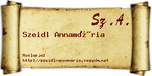 Szeidl Annamária névjegykártya